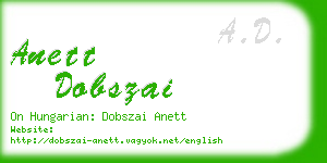 anett dobszai business card